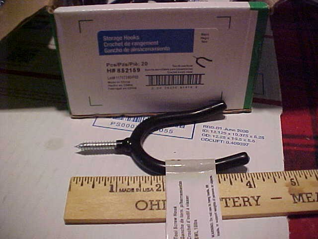 Qty 20 Black Tool screw hook approx. 2-1/4 X 1-/2"