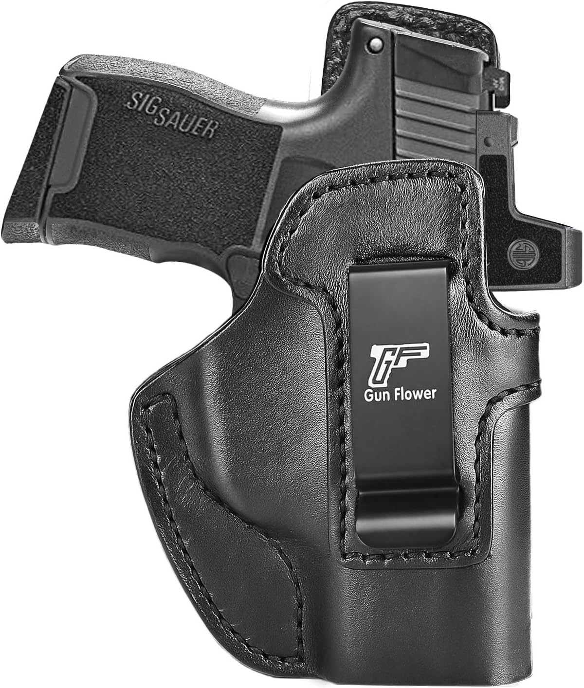 IWB Leather Holster for SIG Sauer P365/ P365X/ P365 SAS/ P365-380, Optic Cut,RH