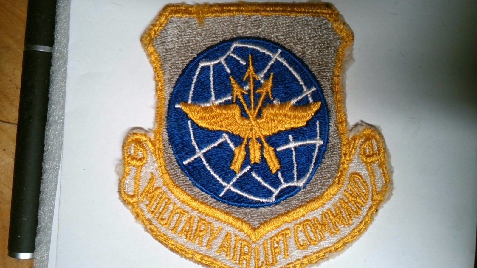 MILITARY PATCH US AIR FORCE SEW ON LARGER 4 INCHES MILITARY AIRLIFT COMMAND