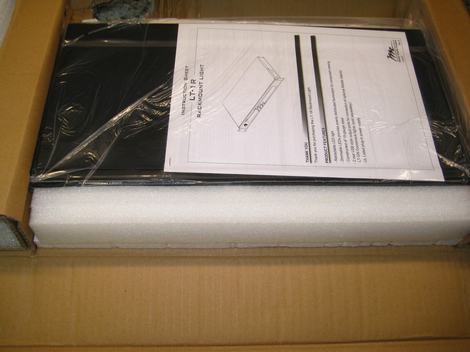 Middle Atlantic Products Rack Light Model LT-1R w/Dimmer - New
