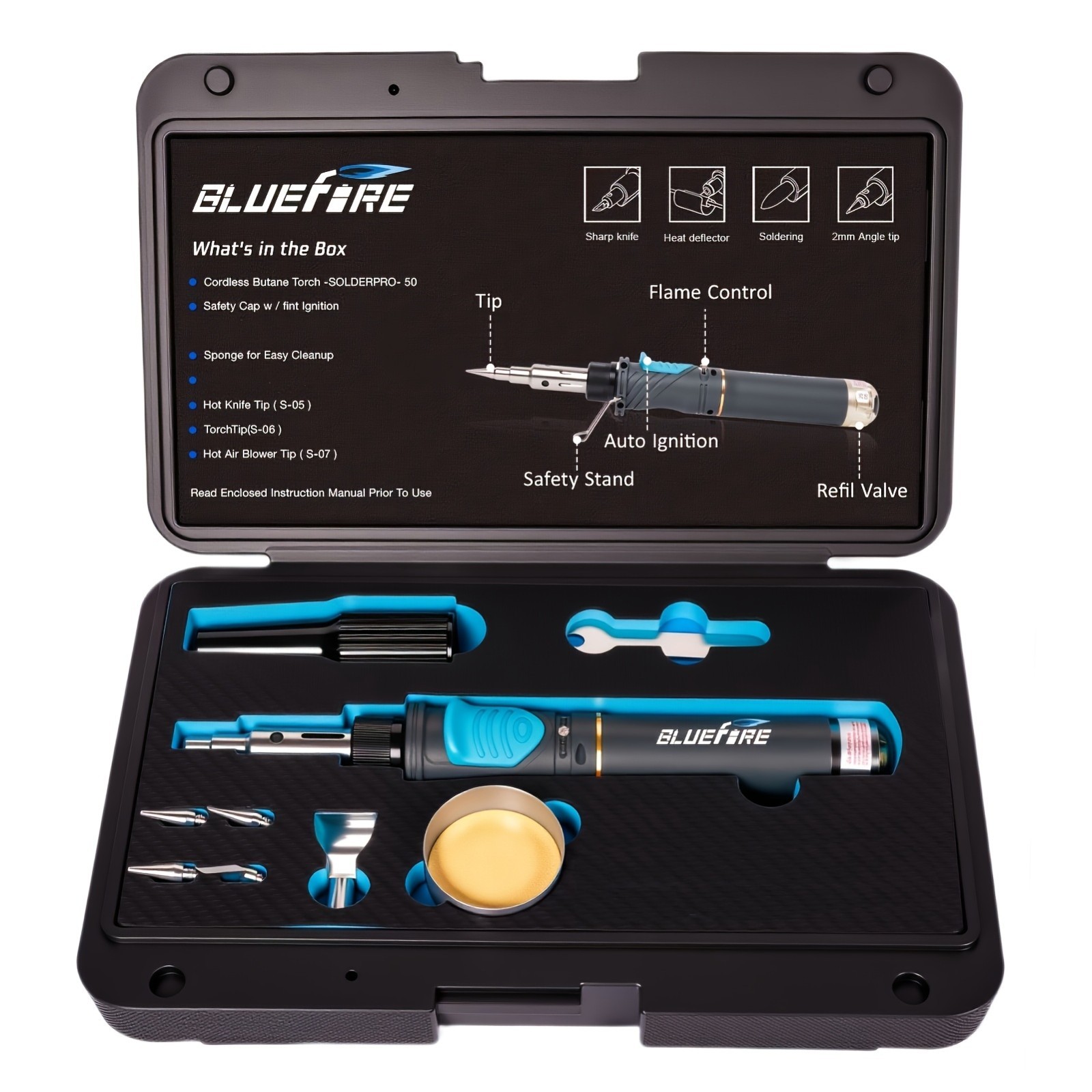 BLUEFIRE MRT-1117K Cordless Butane Soldering Iron Kit Portable Multi-Purpose