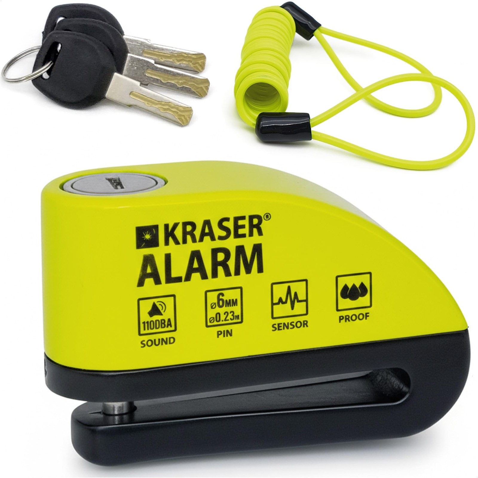 KRASER WA6Y Alarm Disc Lock, Reinforced Disc Brake Lock with 3 keys (others 2...