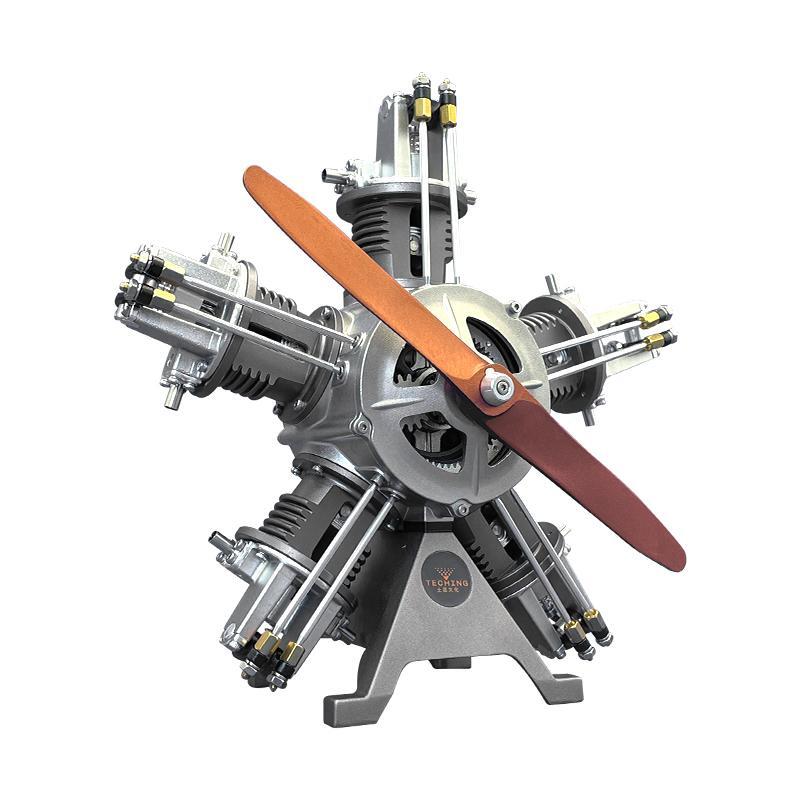 TECHING Five-Cylinder Radial Engine Plane Simulation Metal Machinery Electric
