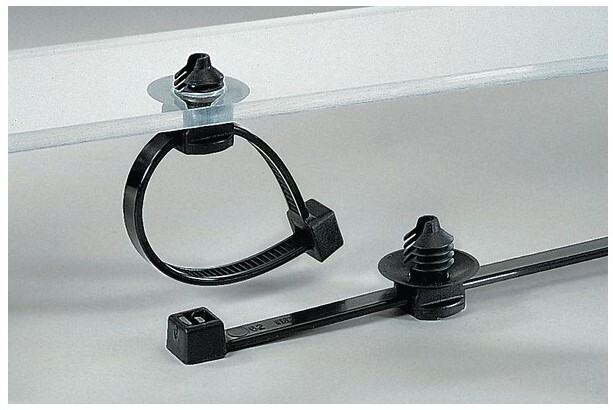 100 pcs HellermannTyton 156-00091 Fixing Cable Tie/Fir Tree Mount