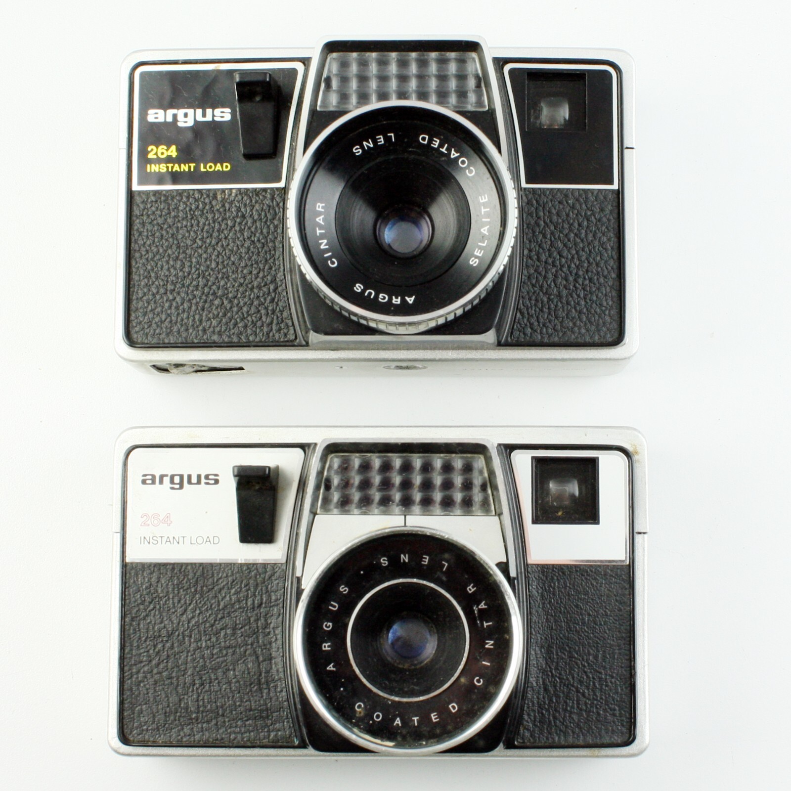 Pair of Argus instant Load 264 Auto-Exposure 126 Cartridge Film Cameras