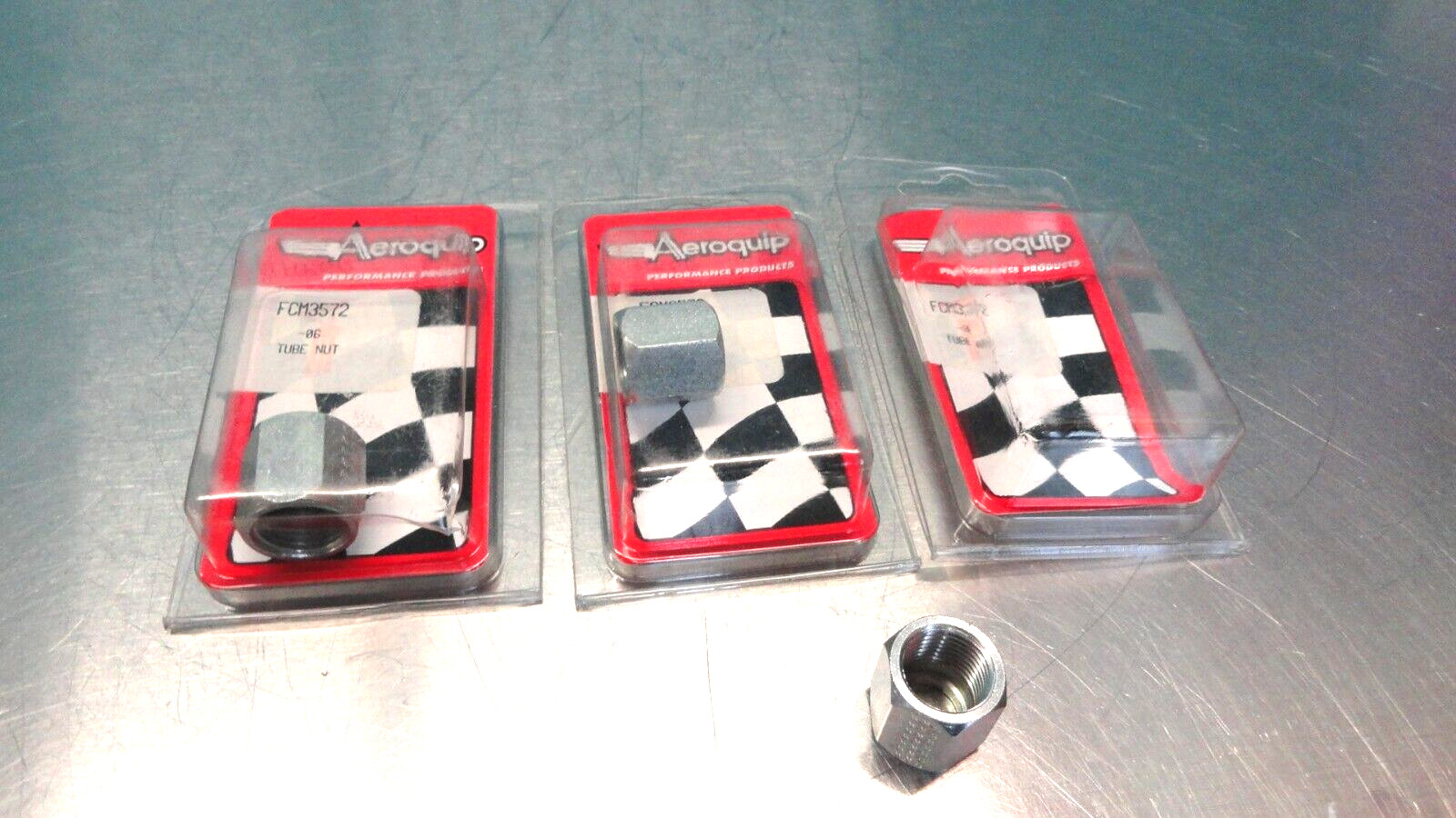 (3) Aeroquip Fittings FBM3572 -6 -6AN AN Steel Tube Nut Racing