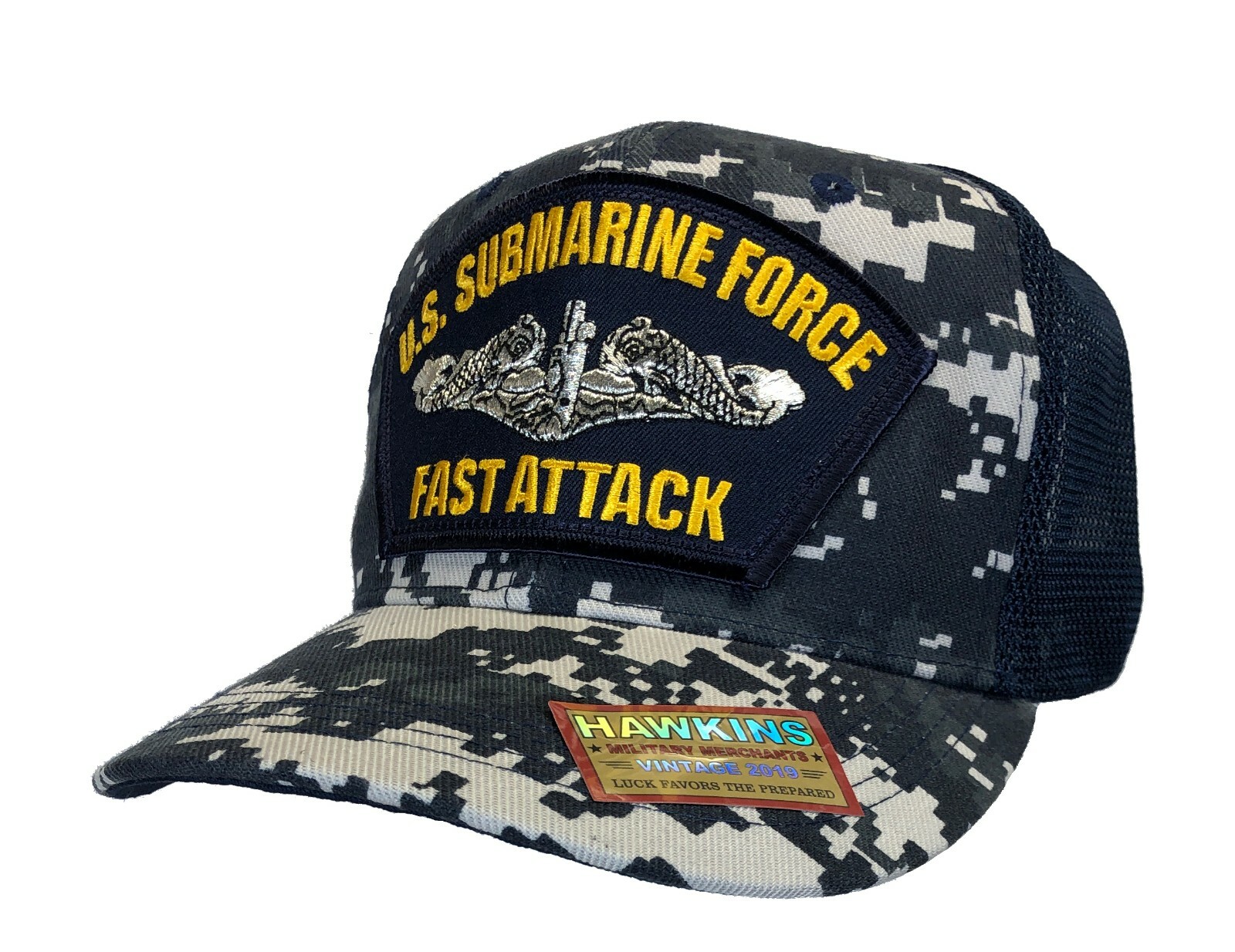 Navy Submarine Hat FAST ATTACK Blue Digital Ball Cap SSN Veteran