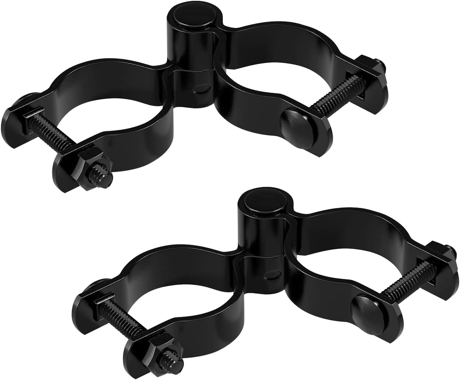 1-3/8" Black Gate Hinge Kit for Chain Link Fence 2 Set, Black Powder Coated, Cha