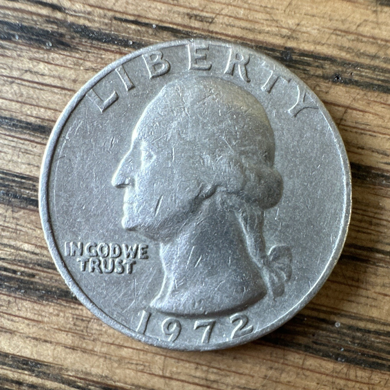 1972 Washington Quarter 25C No Mint Mark Circulated US Coin