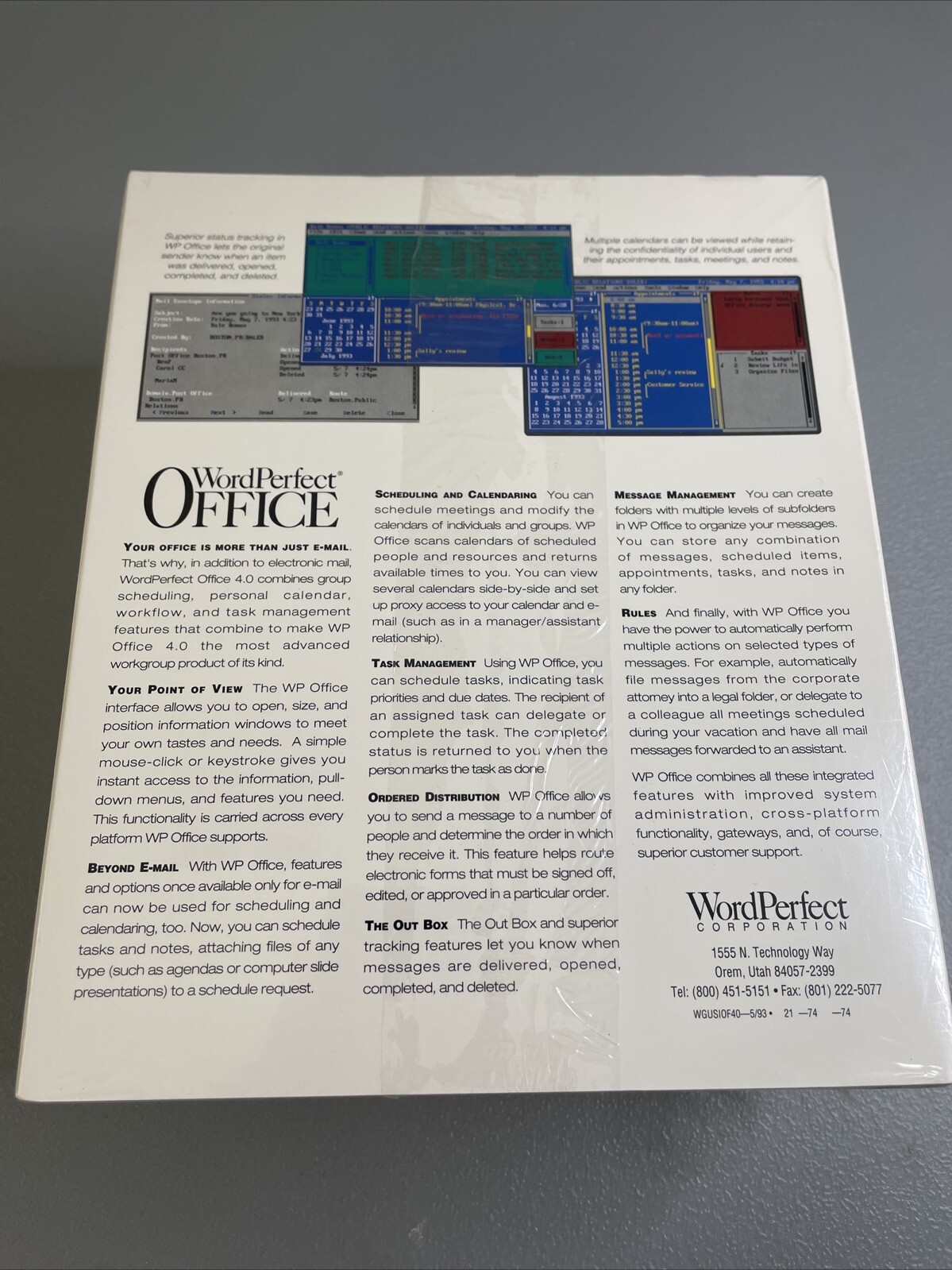 WordPerfect Version 4.0 Word Processor Software Vintage DOS with DEMO NOS BIGBOX