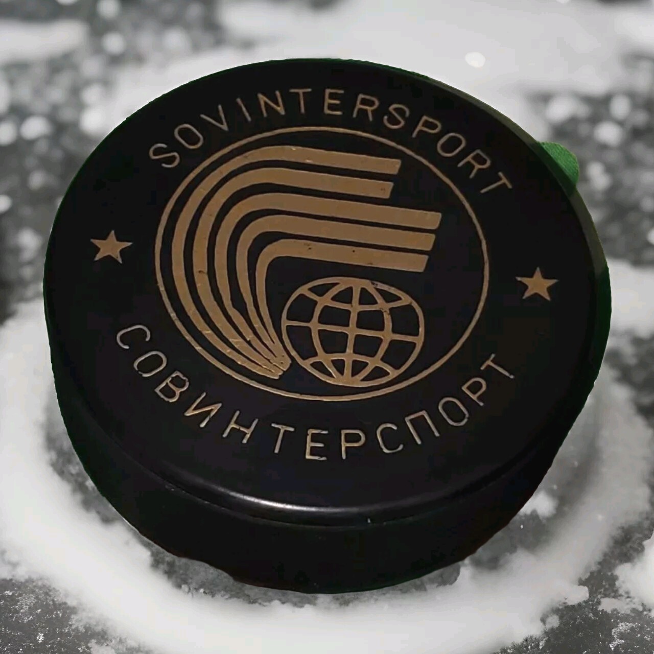 SOVINTERSPORT cobиhtepcnopt VINTAGE TEAM RUSSIA 🇷🇺 VINTAGE PUCK SSSR CCCP RARE