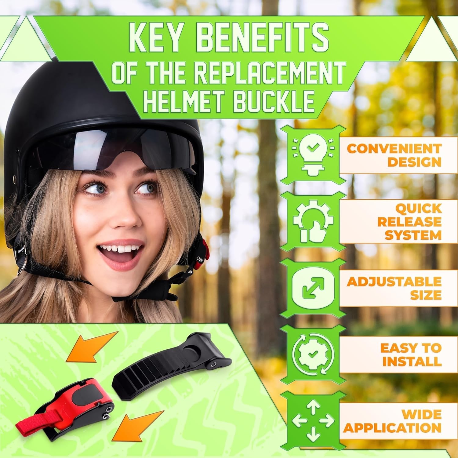 Versatile 3Pcs Helmet Quick Release Buckle Set - Easy Install for Outdoor Fun