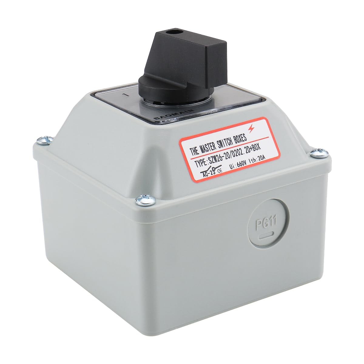20A 2-Phase 3-Position Rotary Changeover Switch,Wider Box