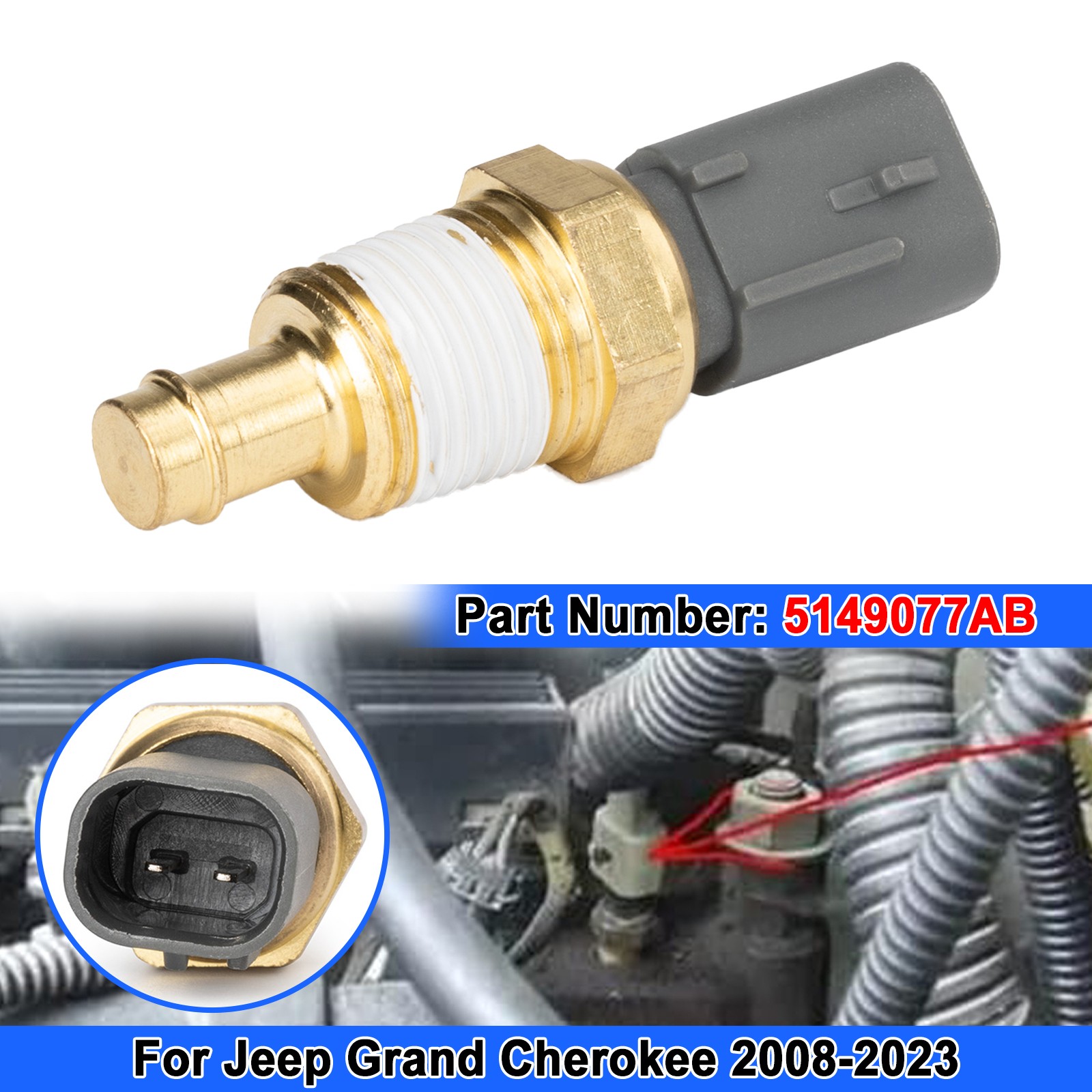 Engine Coolant Temperature Sensor 5149077AB For Ram 1500 2500 3500,Jeep Wrangler
