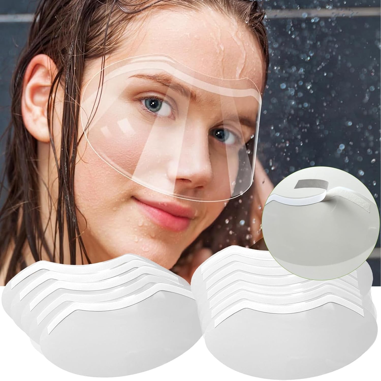 100 Pcs Shower Face Eye Shield After Surgery，Disposable Clear Plastic Eye Shie
