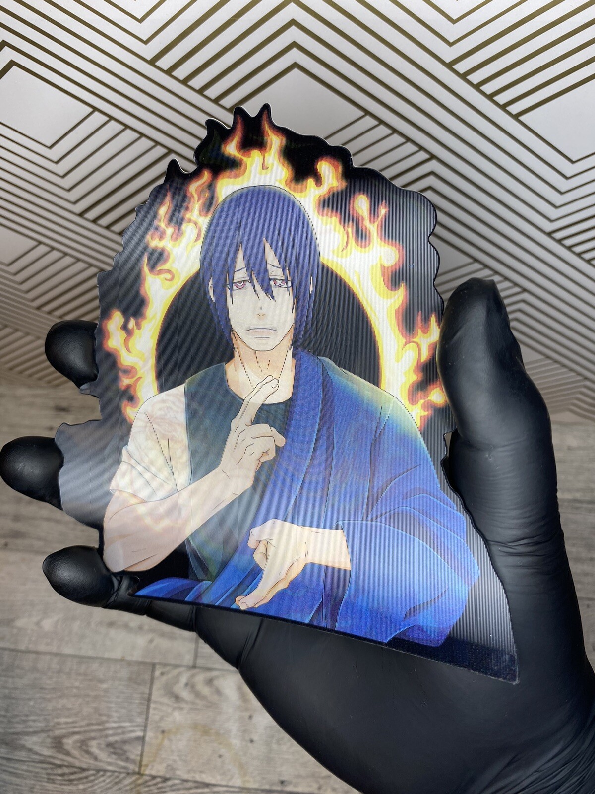 Fire Force Benimaru Shinmon 3D Lenticular Motion Car Sticker Decal Peeker