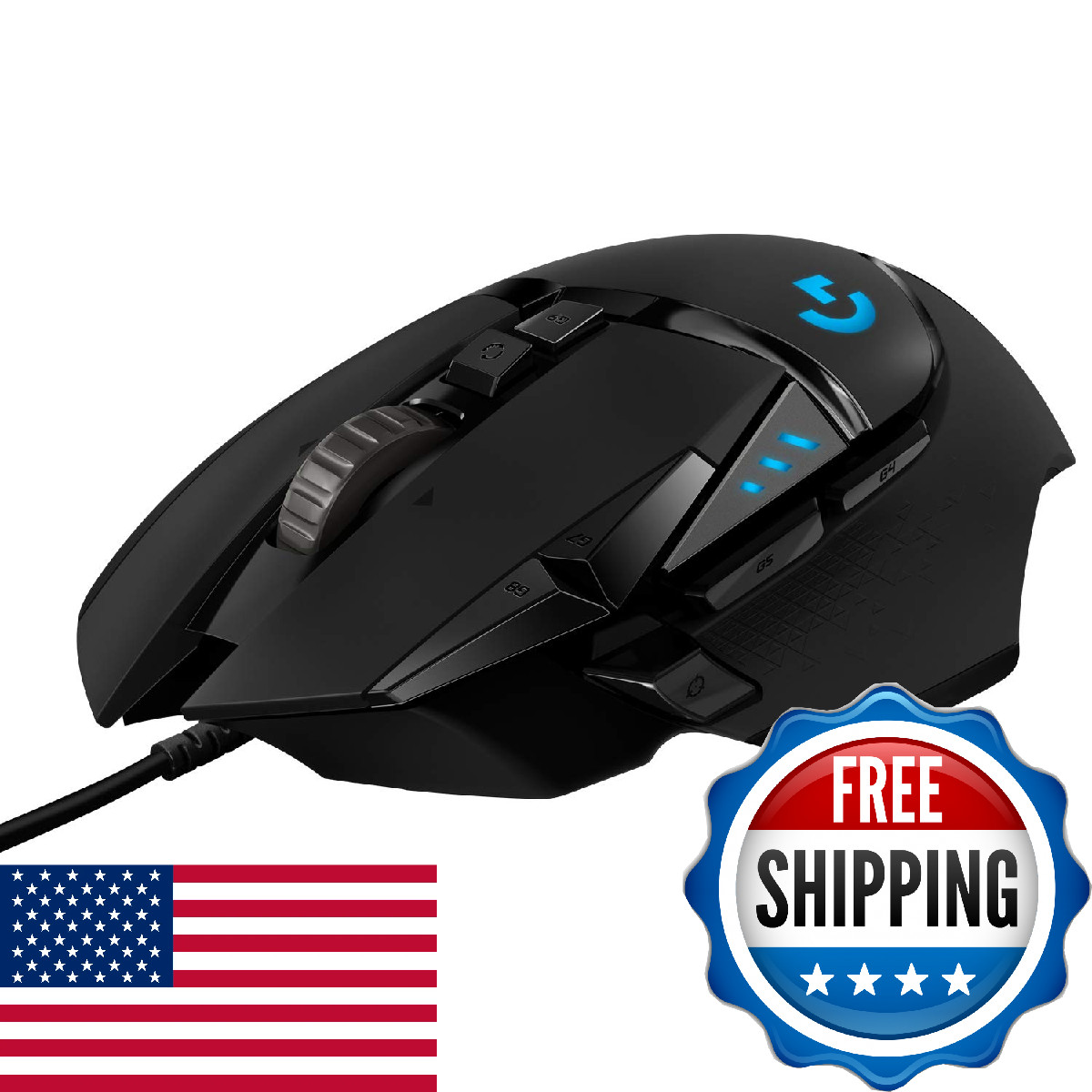 Logitech G502 Hero Wired Gaming Mouse - 25K Sensor, 25,600 DPI, Black