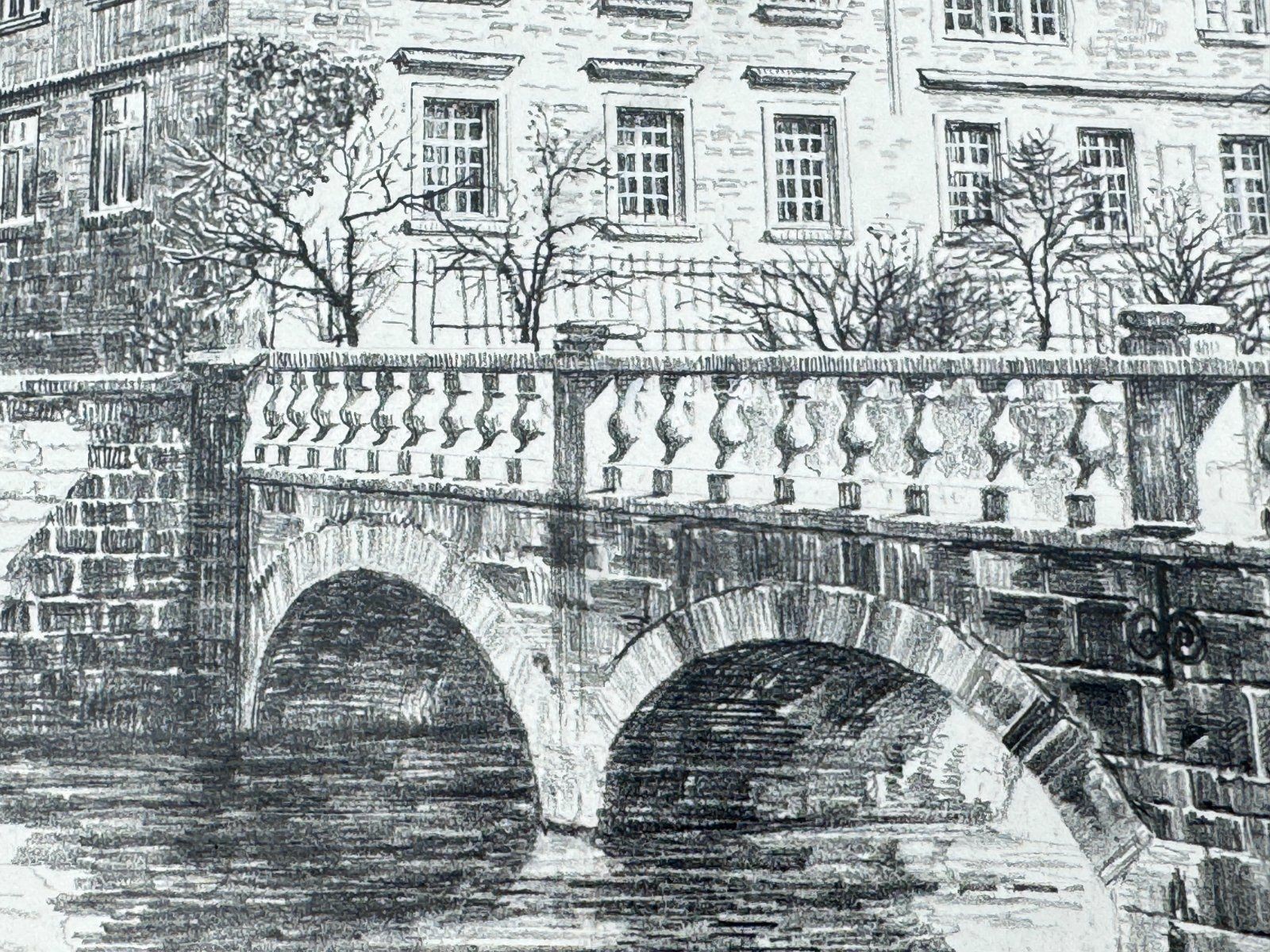 * HEINZ WEHLISCH DRAWING CASTLE BORLINGHAUSEN DISTRICT WARBURG