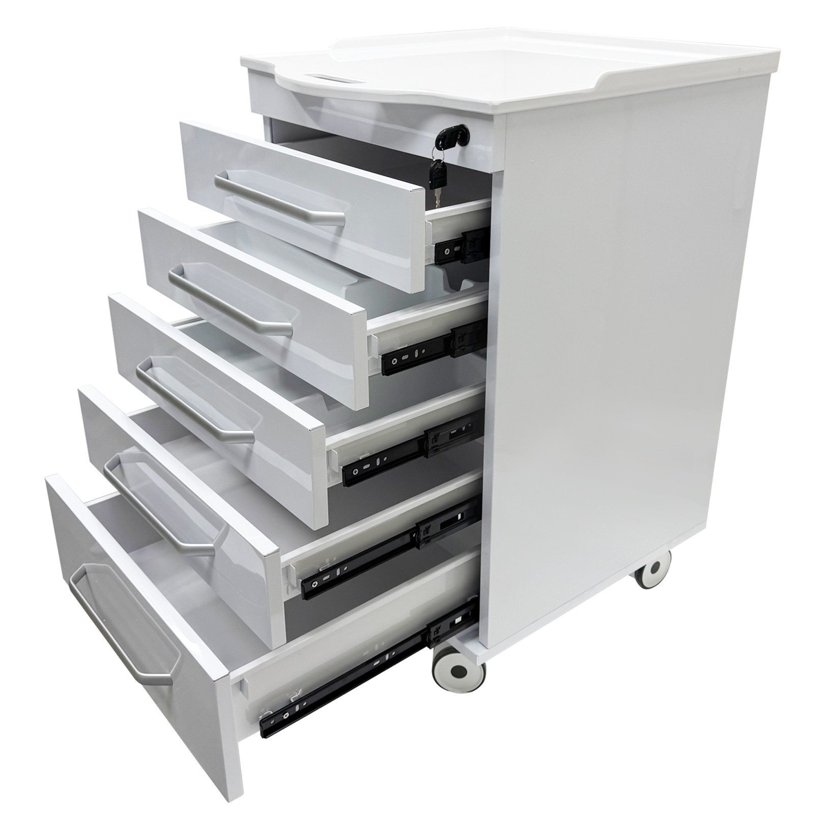 5-Layer Mobile Lab Storage Cabinet Bedside Table for Office Organization Utility