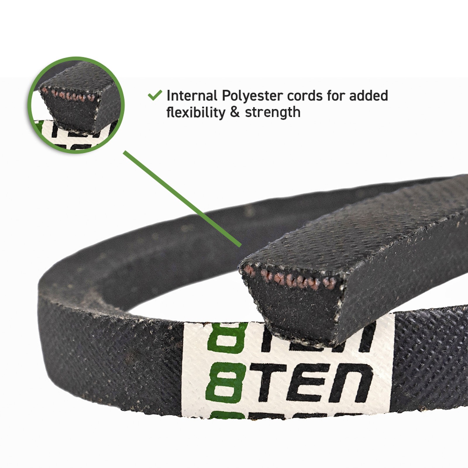 8TEN Raw Edge Drive Belt for John Deere M148556 M127176 HD45 HD75 SST15 SST16