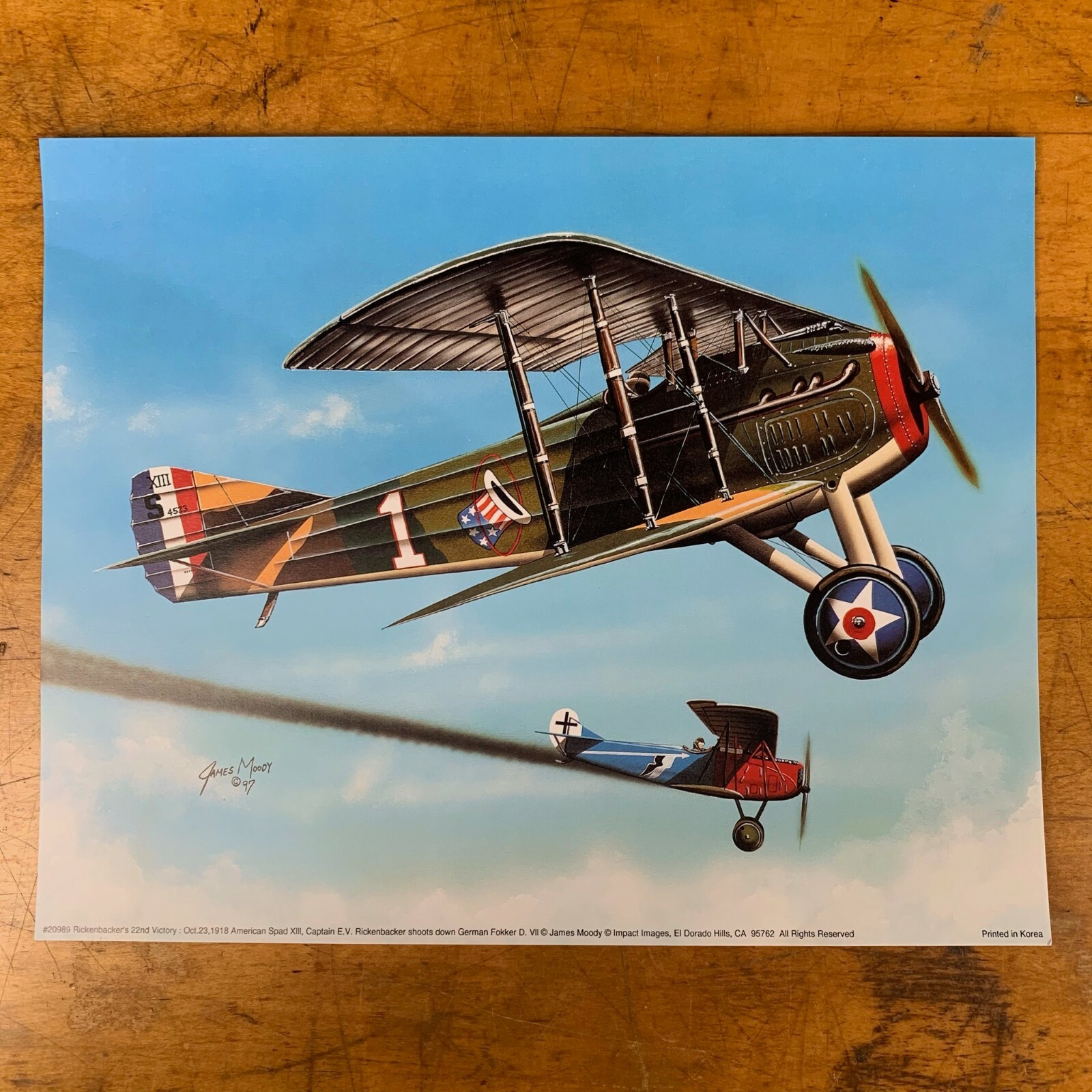 James Moody Rickenbacker's 22nd Victory WWI Print