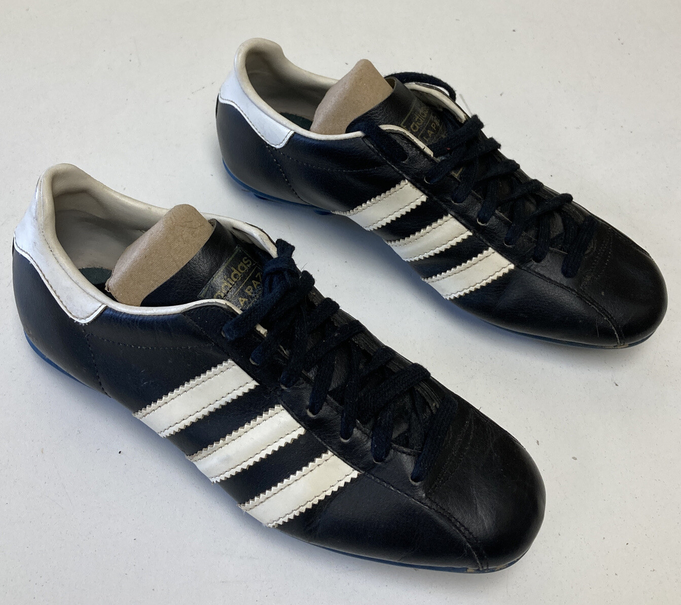 Vintag Adidas La Paz Made in France Soccer Cleats Original Blue Soles Sz 5