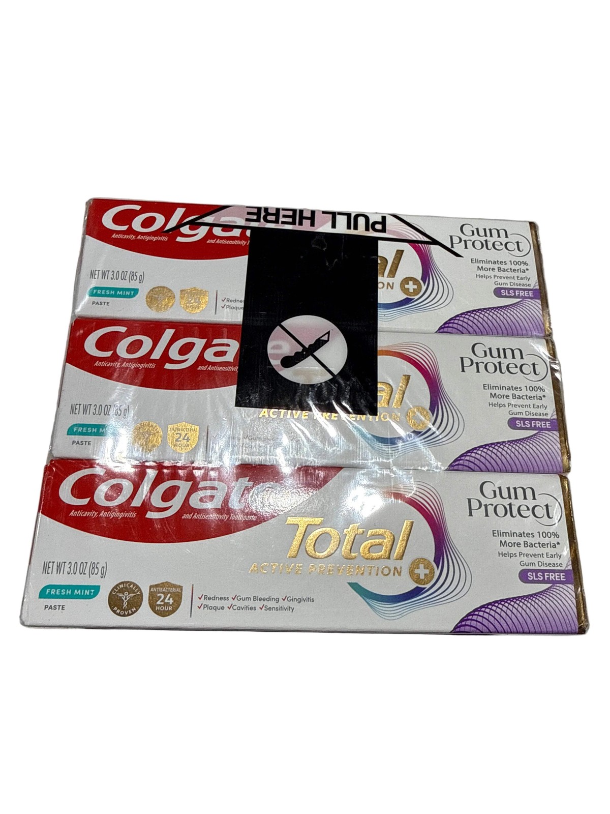 12/26 6 Pack Colgate Total Active Prevention Gum Protect Fresh Whitening Toothpa