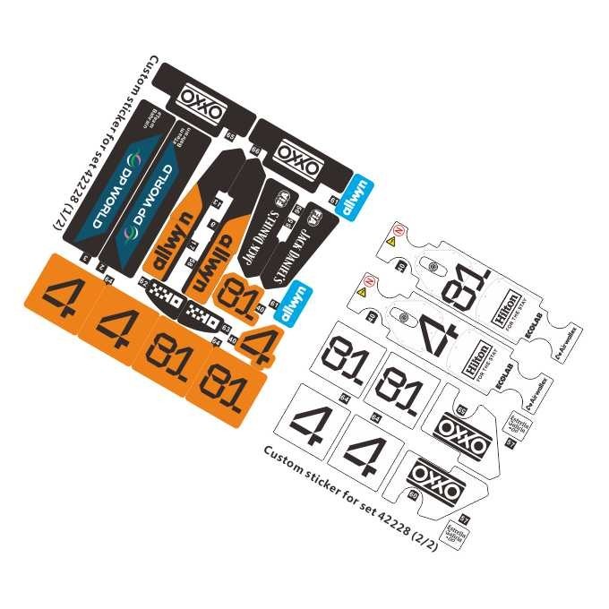 Custom detailed sticker for set 42228 MCL-39, Precut sticker only