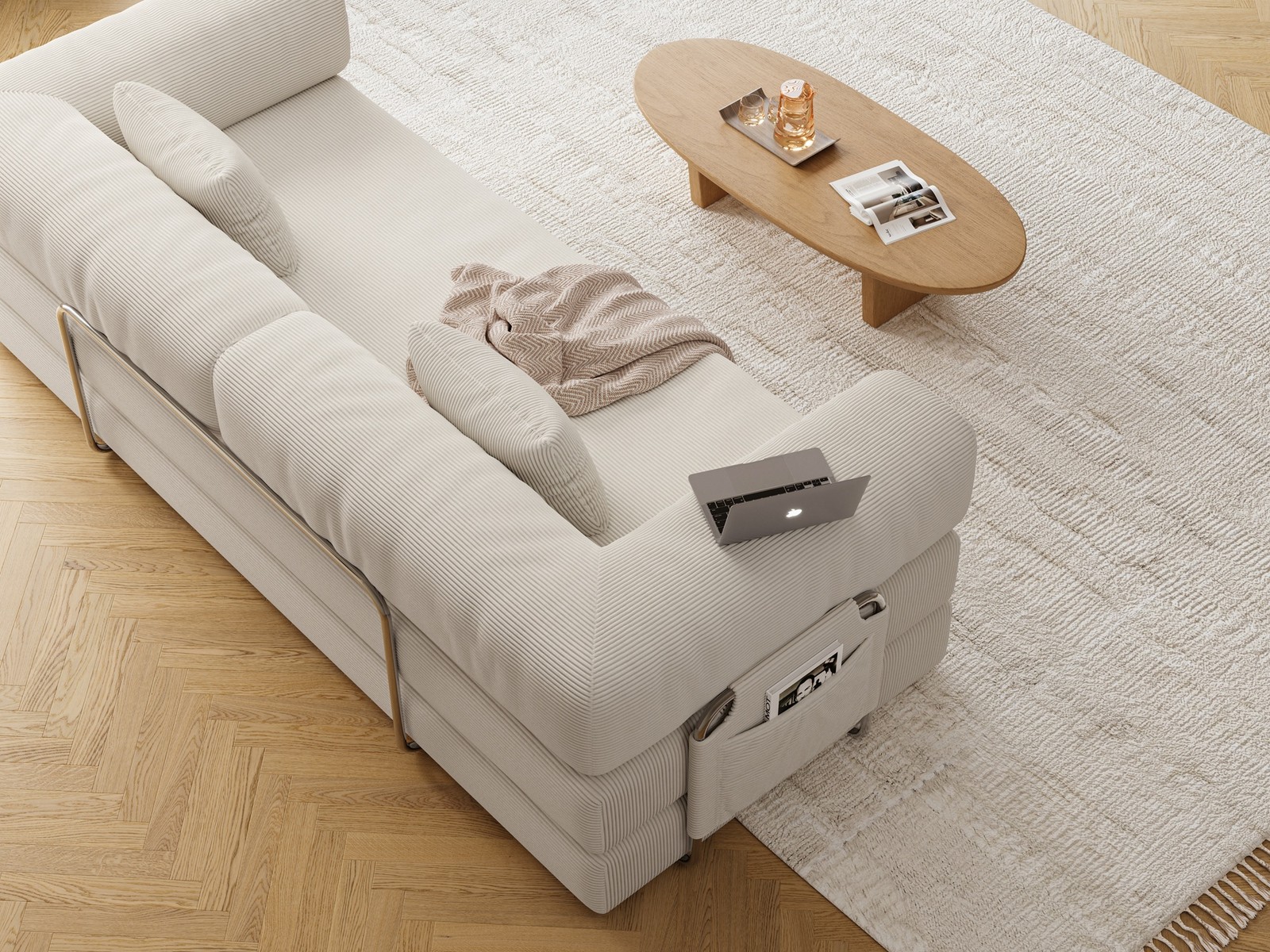 78.8inch Belfin Modular Sectional Sofa, Convertible Pudding Block Sofa, Floor St