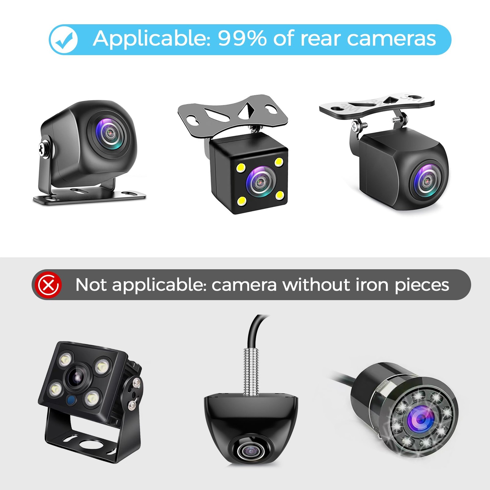Rear Camera Mount (2 Pcs), Dash Cam for Backup Black