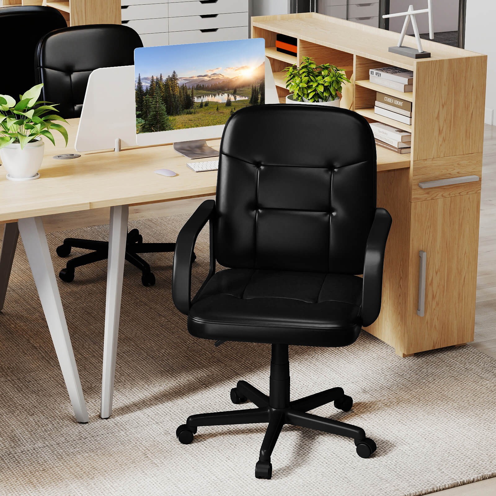 Ergonomic Mid-Back Executive Office Chair Swivel Computer Desk Task Chair New