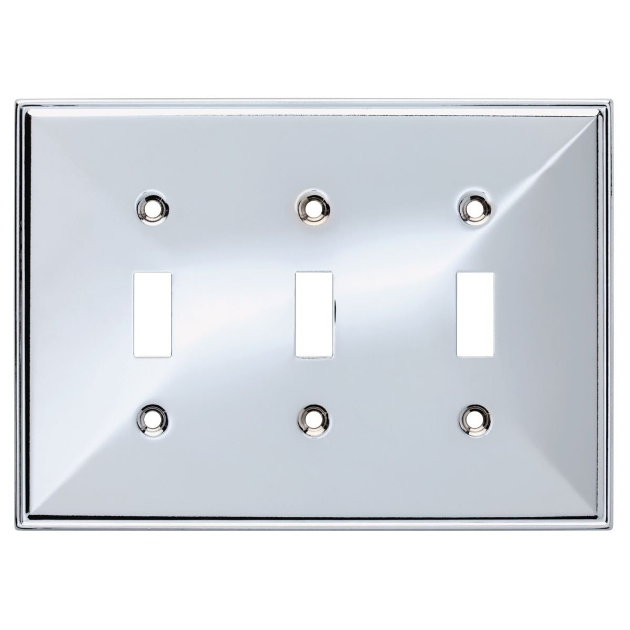 (5 Pack) Beverly Triple Switch Wall Plate Polished Chrome