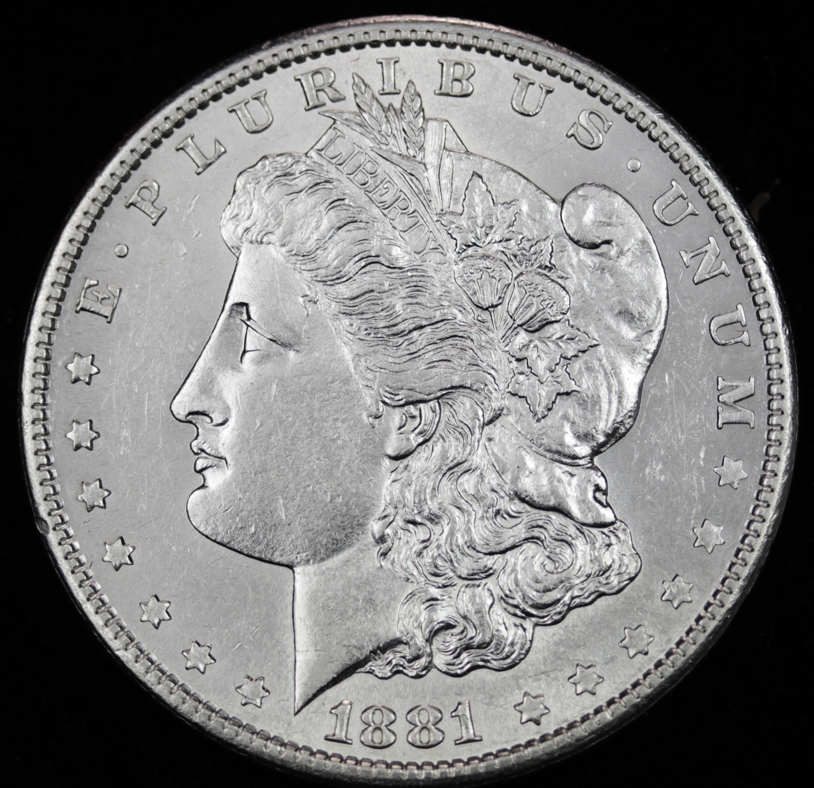 1881-s Morgan Silver Dollar.  B.U.  65814   (Inventory E)