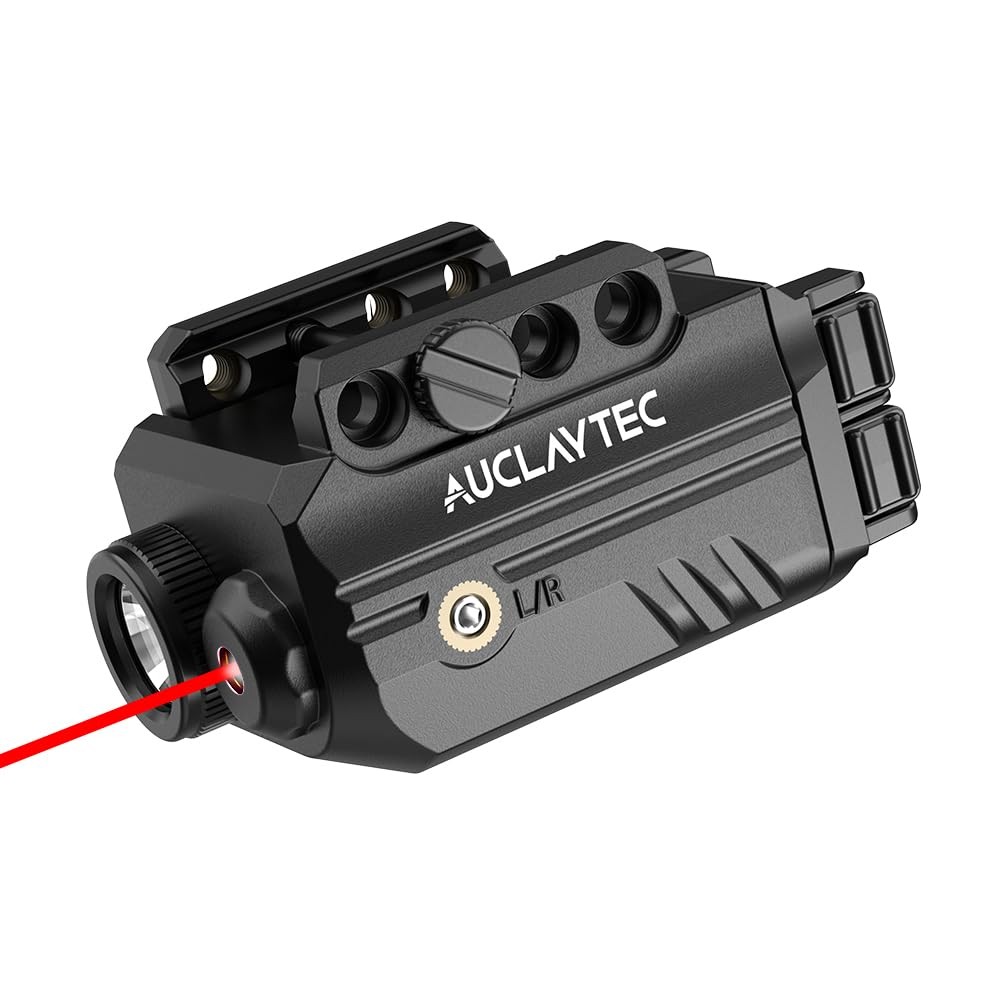 AUCLAYTEC Pistol Light Laser Combo with USB-C Charging, 500 Lumen Red