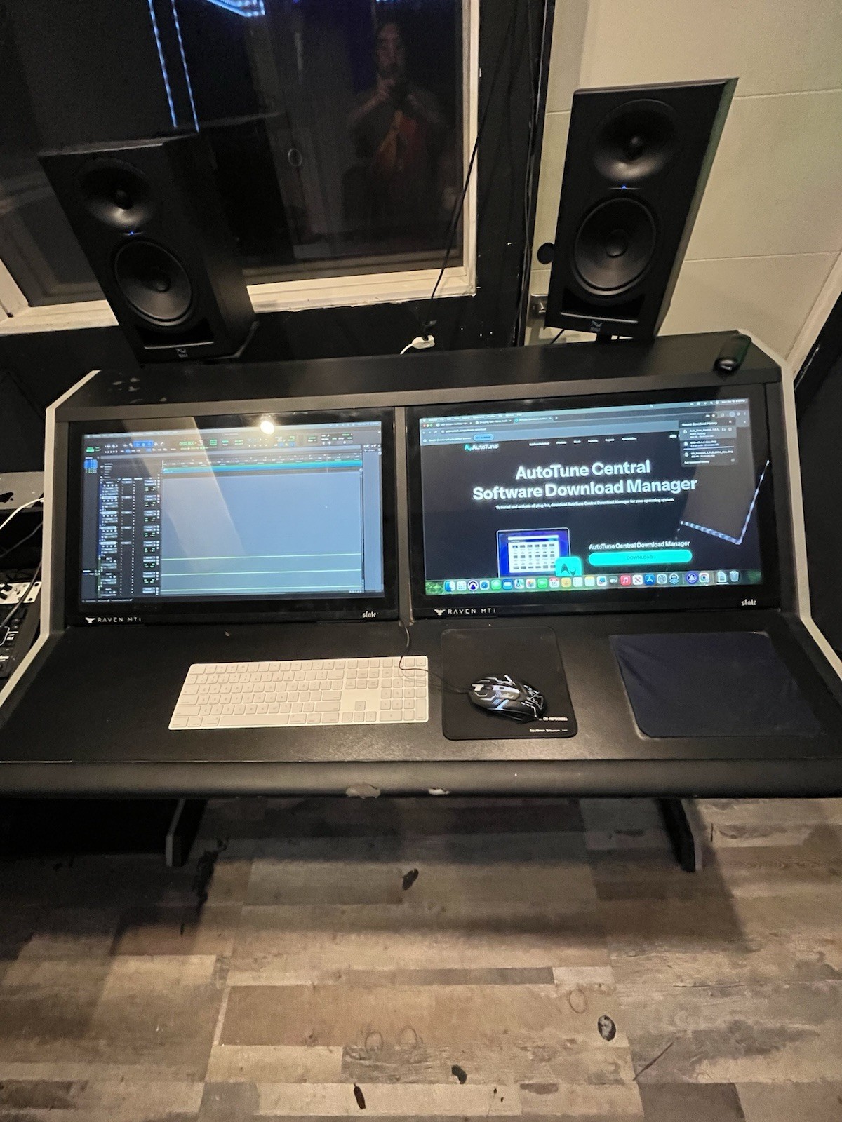 Steven Slate Raven Desk With Touchscreen Monitors Two
