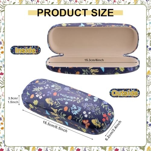 3 Pcs Eyeglasses Case，Hard Shell Glasses Case Protective with Cleaning Cloth