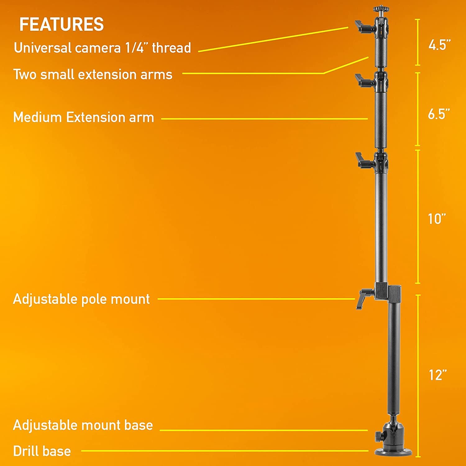 iBOLT Stream-Cast Overhead Ceiling / Wall-Metal Multi-Angle Drill Base Mount