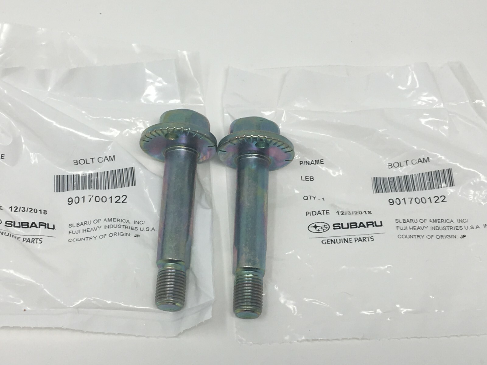 2000-2009 Subaru Rear Suspension Lateral Link Cam Bolt Legacy 901700122 Set of 2