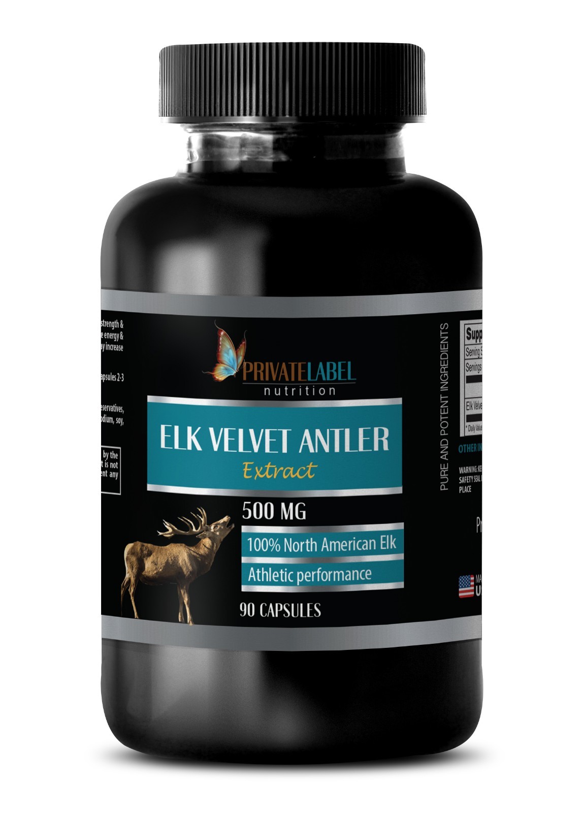 Pure IGF Deer Antler - ELK VELVET ANTLER 500mg - Male Stamina Pills -90 Capsules