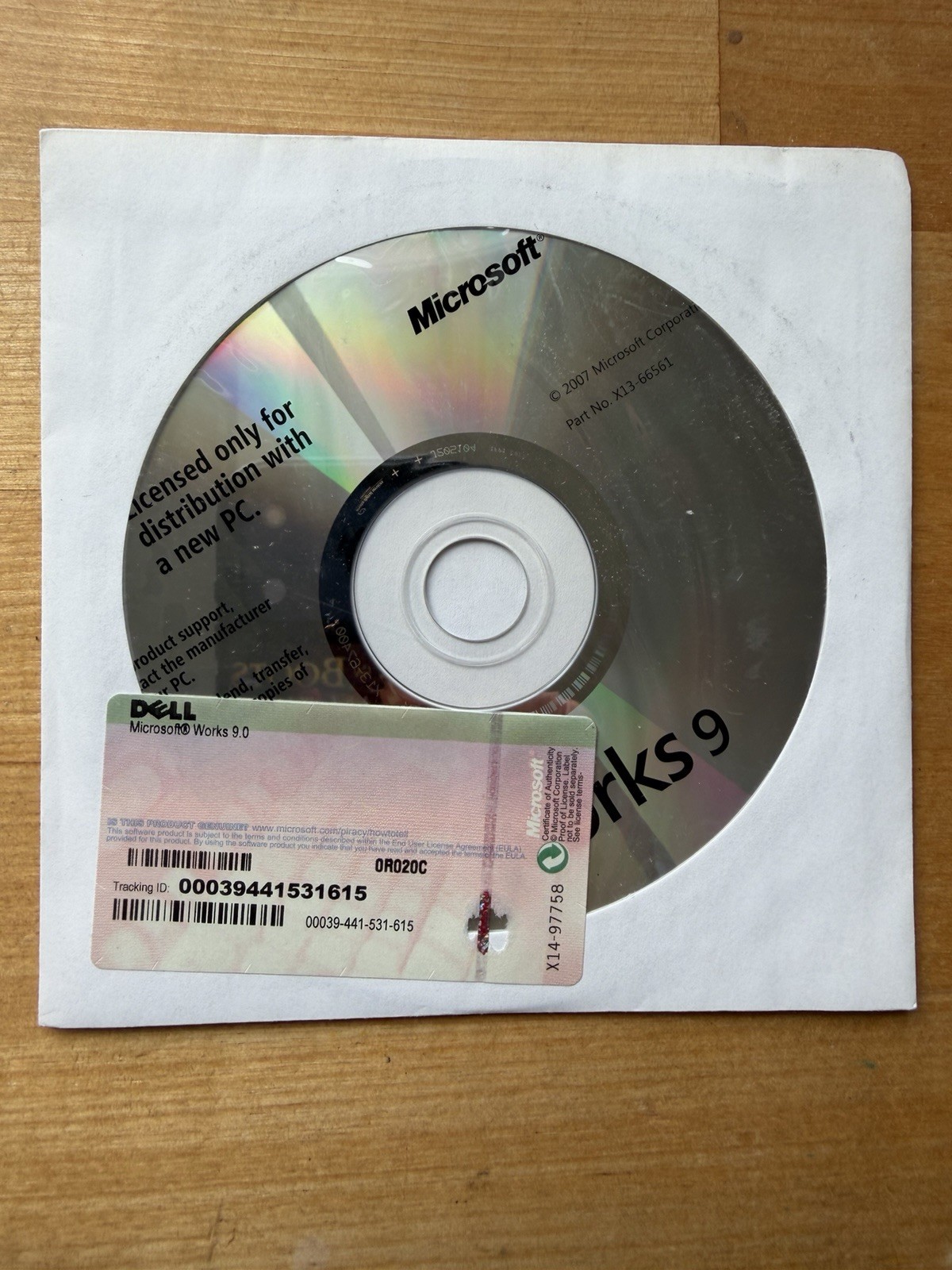 Microsoft Works 9 Installation CD Dell 2007 X13-66561