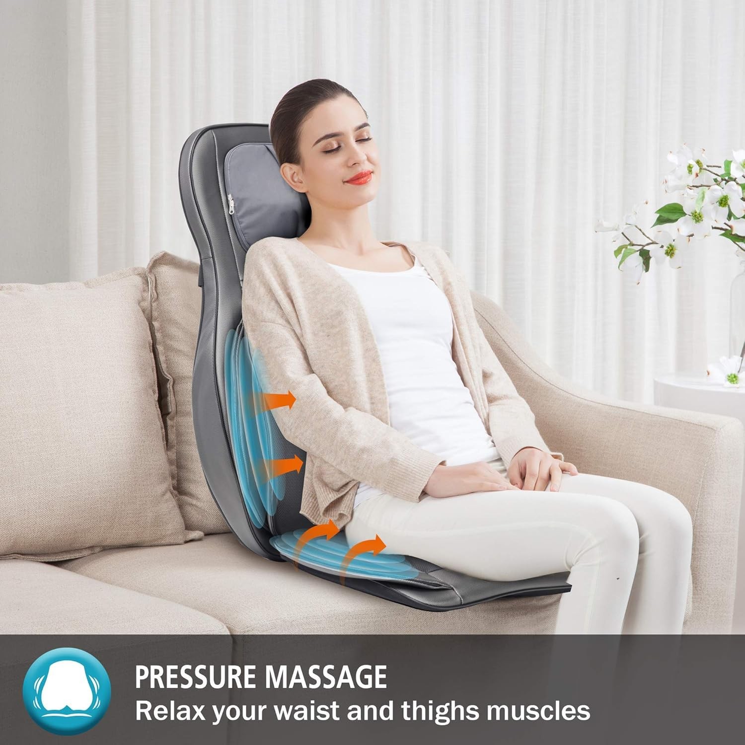 COMFIER Massager Chair with Heat, Shiatsu Neck Back Massager Portable with