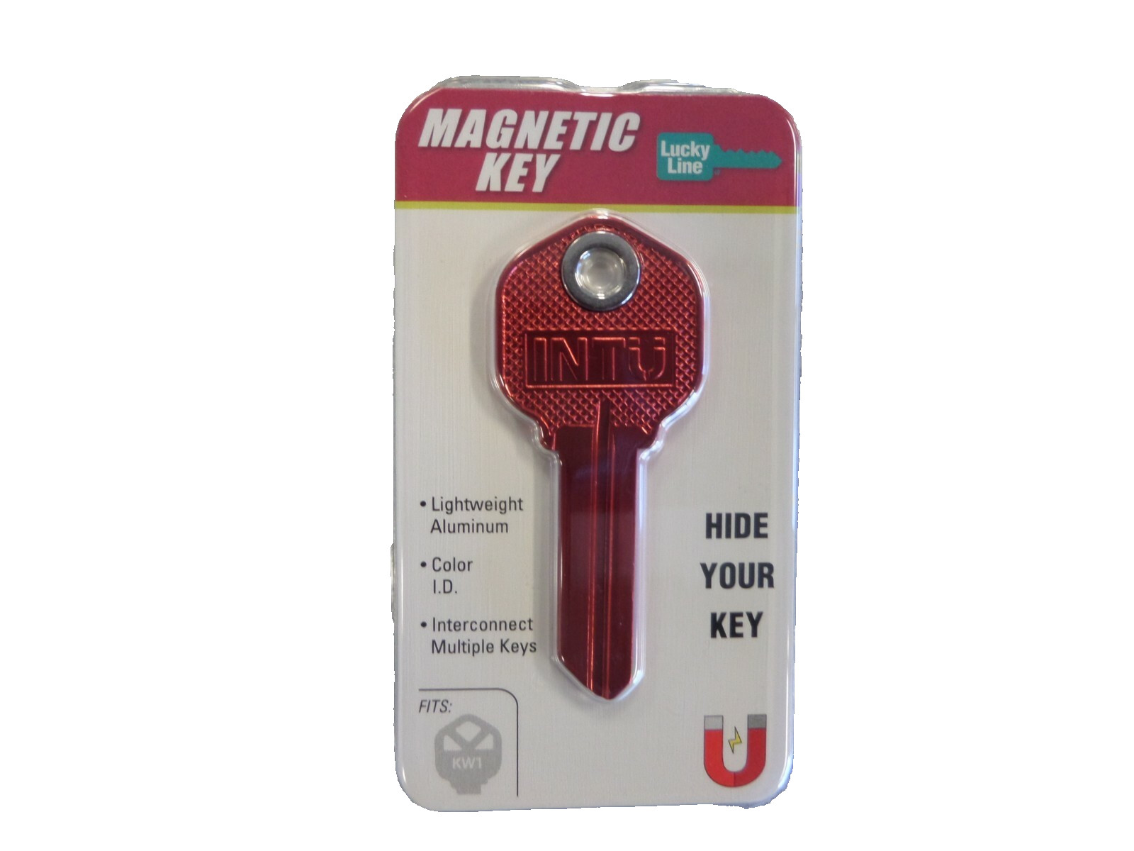 MAGNETIC RED KWIKSET KW1 HOUSE KEY LUCKY LINE 15570