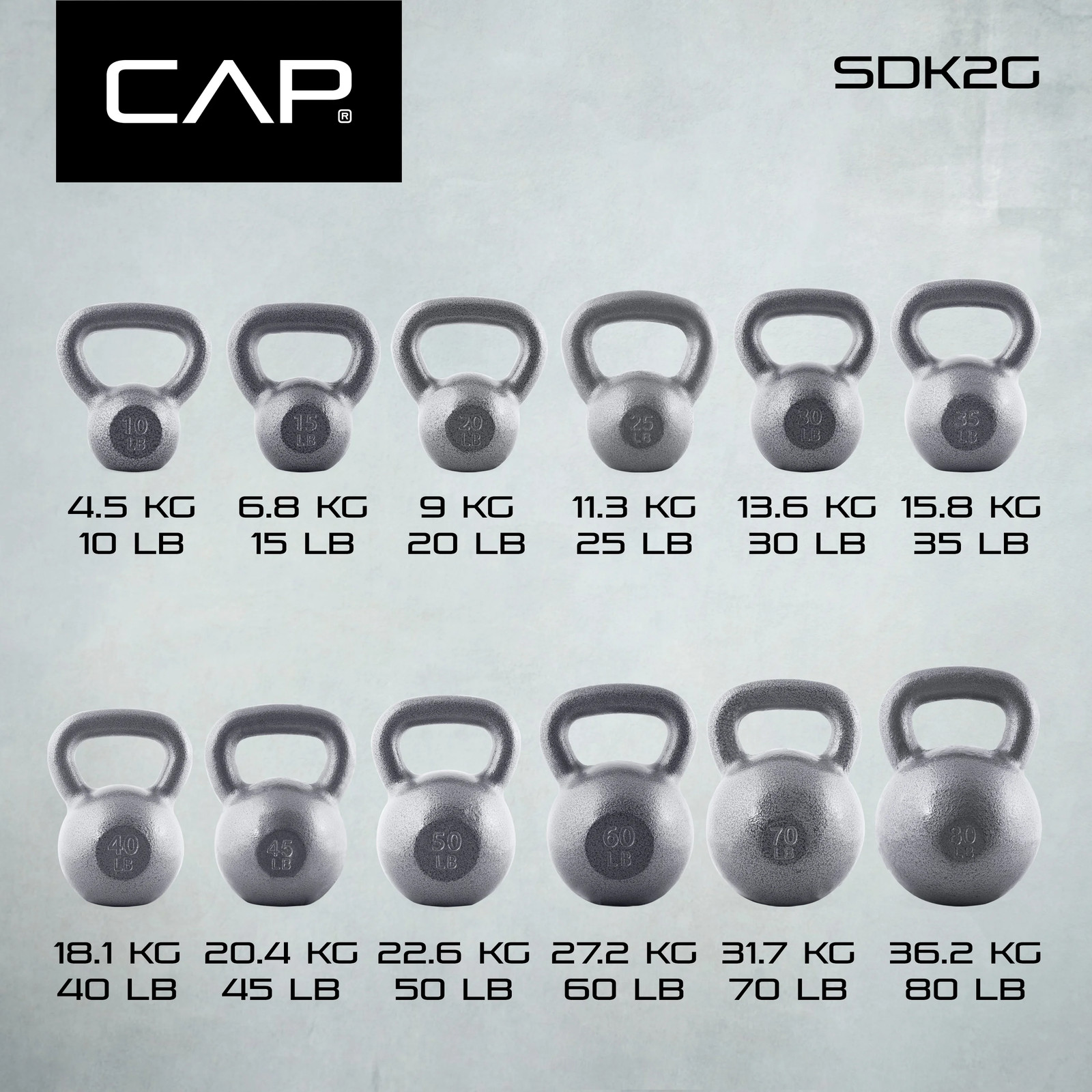 CAP Barbell 15lb Cast Kettlebell, Single