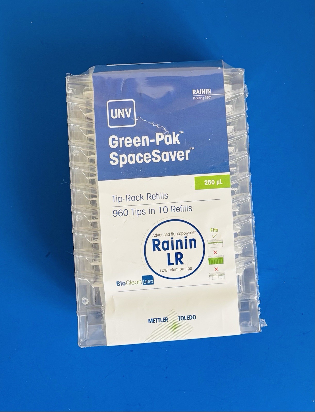 Mettler Toledo Rainin Green-Pak SpaceSaver Tip-Rack Refills 960 Tips 250 uL
