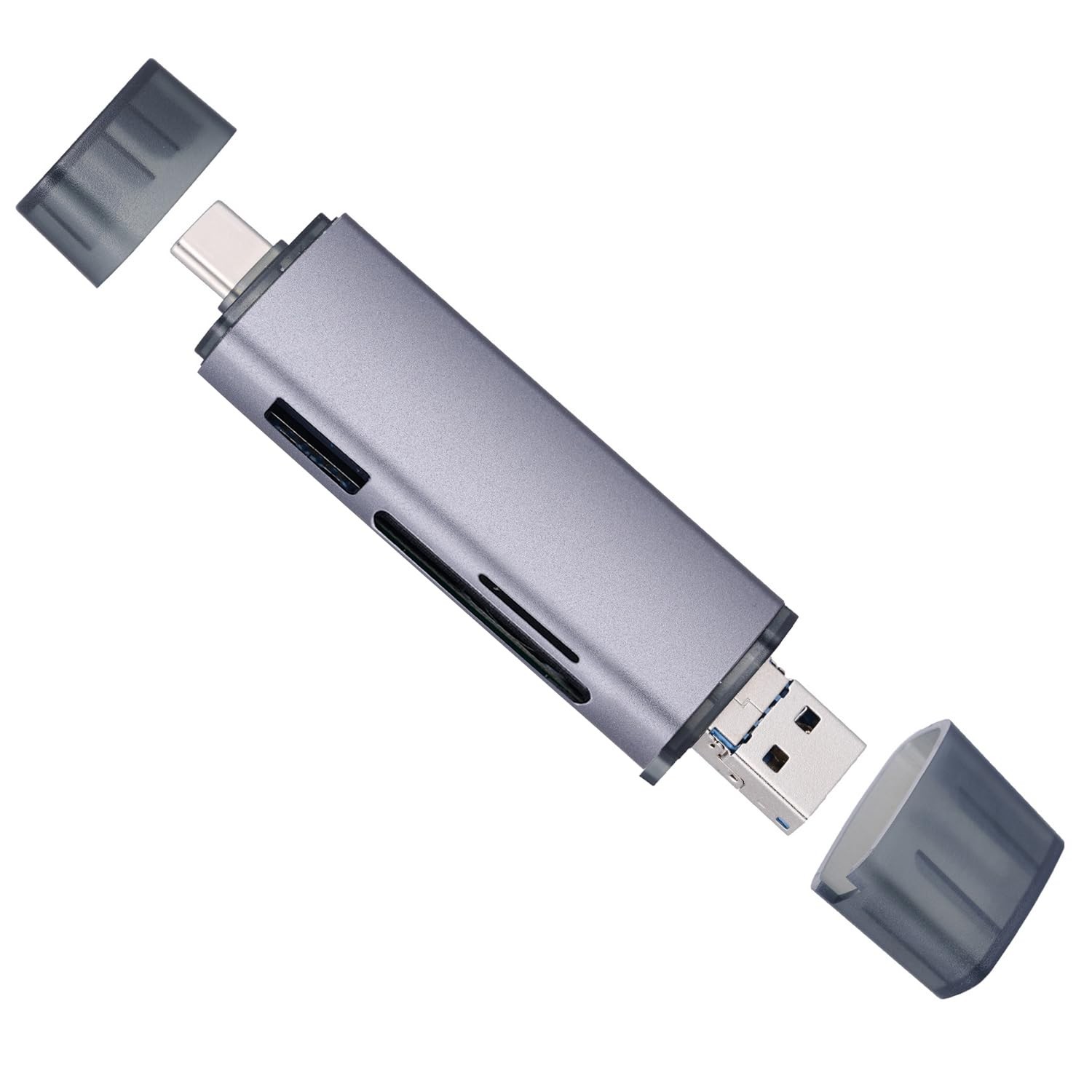 SD Card Reader,USB 3.0 Dual Slots USB C to Micro Adapter