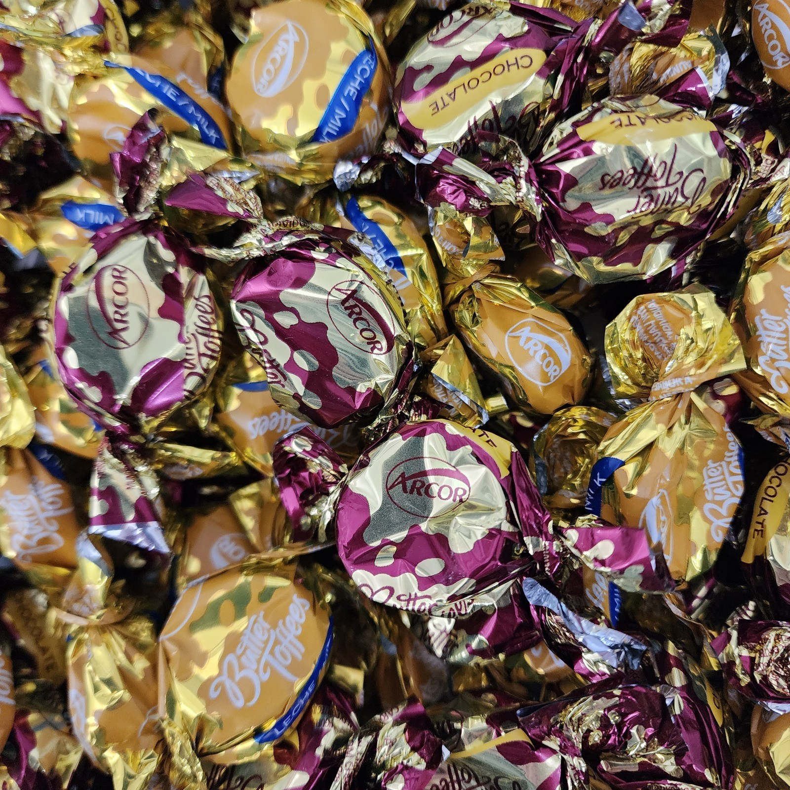 Arcor Butter Toffees Soft Caramel Candies Bulk Candy Individually Wrapped 1.5 lb