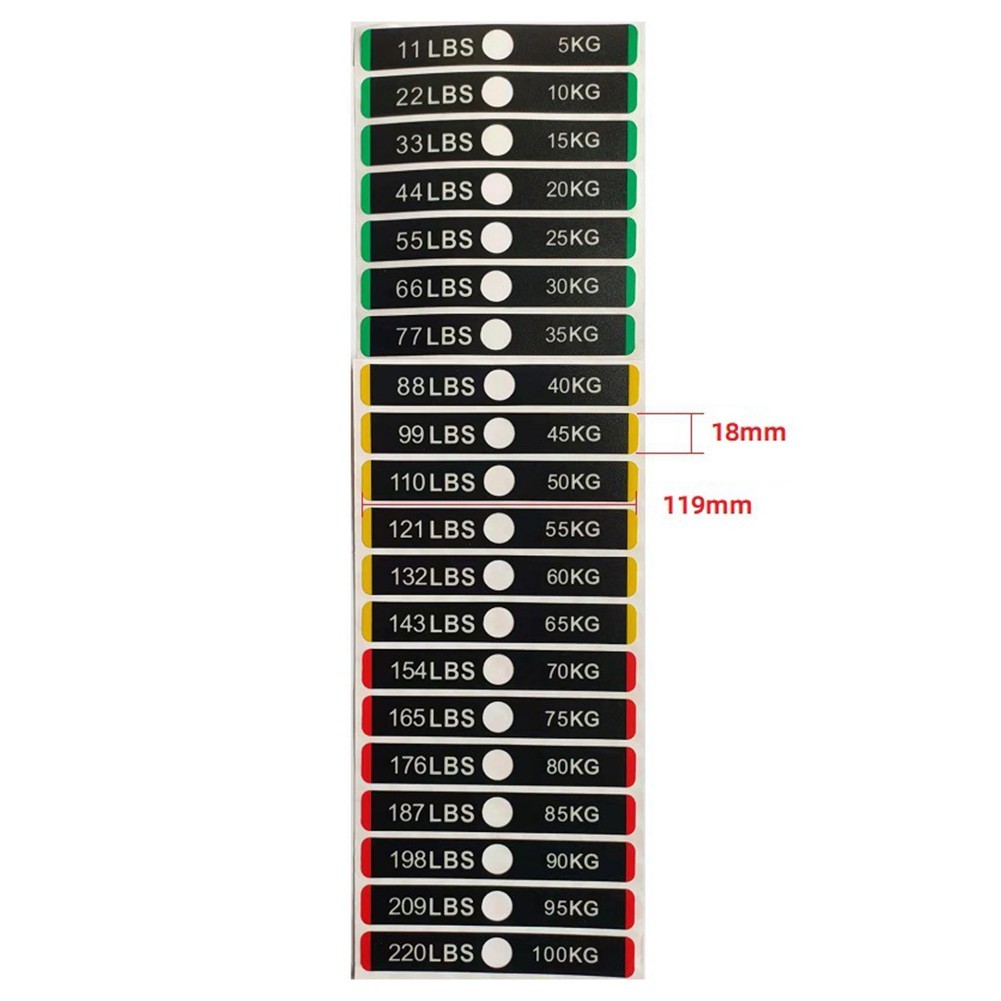 Upgrade Your Workout Session with Clear Weight Identification Stickers