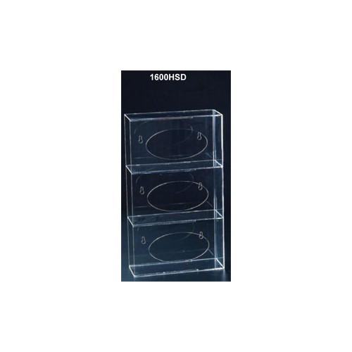Plasdent 1600HSD Glove BoxDispenser Triple Side Loading Clear Acrylic 10"x17.25"