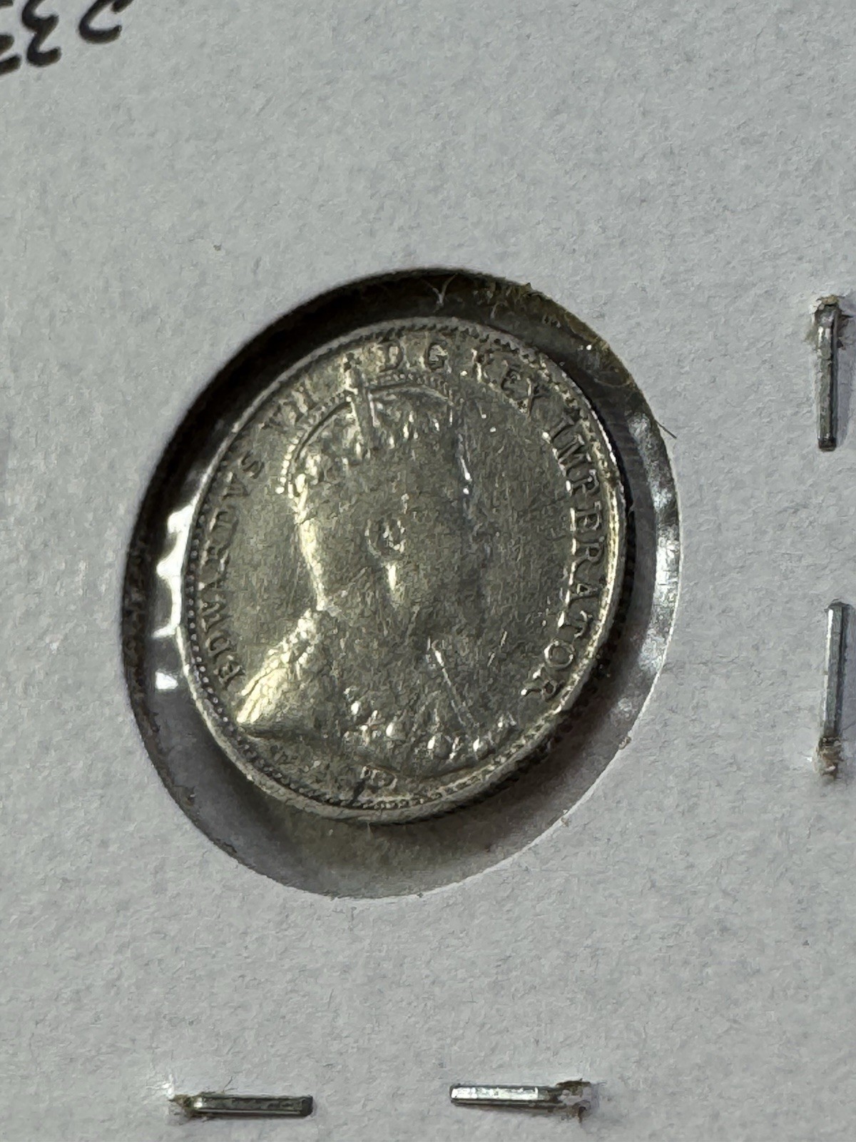 1903 Canada 5 Cents Small Silver Coin Cleaned
