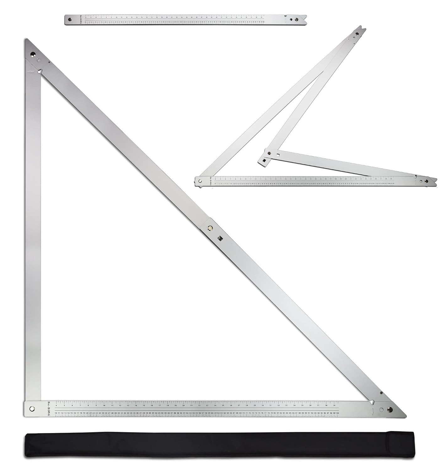 48 Aluminum Folding Square | Adjustable 45° & 90° Angles for Framing/Roofing/Sta